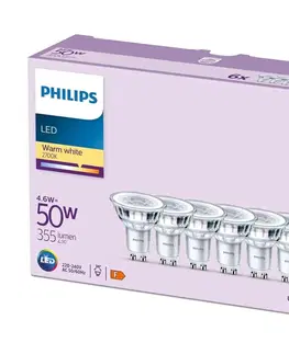 Žárovky Philips SADA 6x LED Žárovka Philips GU10/4,6W/230V 2700K 