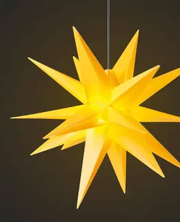 Vánoční osvětlení STERNTALER Hvězda Ganesha 18cípá venkovní ve žluté barvě