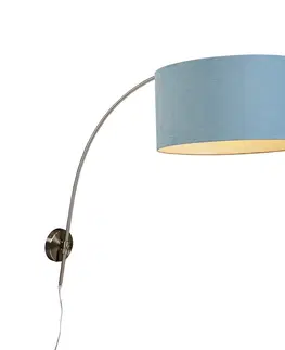 Nastenna svitidla Nástěnná oblouková lampa z oceli s odstínem modré 50/50/25 nastavitelná