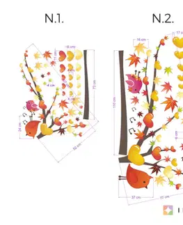 Samolepky na zeď Samolepka na zeď - Jesenný strom s ptáčky