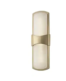 Designová nástěnná svítidla HUDSON VALLEY nástěnné svítidlo VALENCIA ocel/alabastr staromosaz LED 10W 2700K stmívatelné 3415-AGB-CE