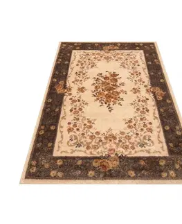 Vintage koberce Originální hnědo krémový vintage koberec do obývacího pokoje Šířka: 200 cm | Délka: 290 cm