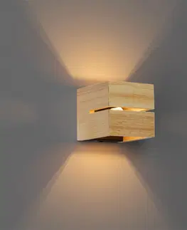 Nastenna svitidla Venkovské nástěnné svítidlo dubové dřevo 9,7 cm - Transfer Groove