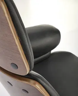 Kancelářské židle HALMAR Kancelářské křeslo WEBER černé/ořech