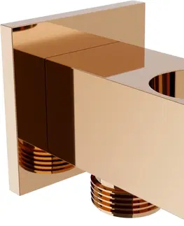 Sprchy a sprchové panely MEXEN Držák sprchy Cube, pevný, s vyústěním, růžové zlato 79300-60