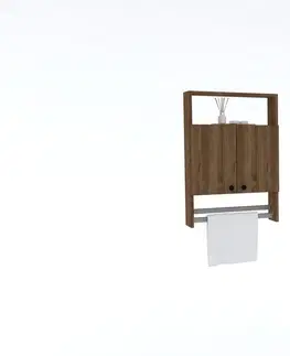 Koupelnový nábytek Kalune Design Závěsná koupelnová skříňka s věšákem na ručníky Ela ořech