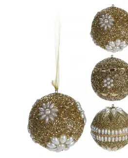 Vánoční dekorace PROHOME - Koule vánoční zlatá 7cm různé motivy
