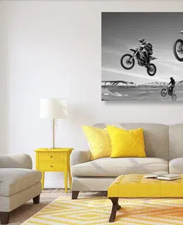 Černobílé obrazy Obraz pro motorkáře v černobílém provedení
