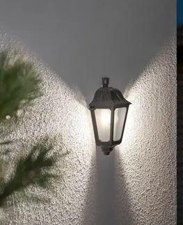 Venkovní nástěnná svítidla Fumagalli Černé venkovní nástěnné LED svítidlo lesse, odolné