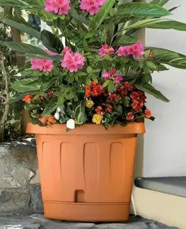 Květináče a truhlíky Bama Rohový květináč s podmiskou Victoria teracota, 40 x 54 x 45 cm