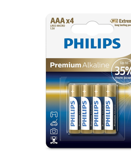 Baterie primární Philips Philips LR03M4B/10 - 4 ks Alkalická baterie AAA PREMIUM ALKALINE 1,5V 