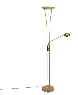 Stojaci lampy Stojací lampa bronzová včetně LED s čtecím ramenem - Ibiza