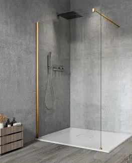 Sprchové zástěny GELCO VARIO GOLD MATT jednodílná sprchová zástěna k instalaci ke stěně, čiré sklo, 900  GX1290-01