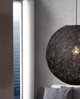 Luxusní designové závěsné lampy Estila Stylová moderní závěsná lampa Cocoon černá
