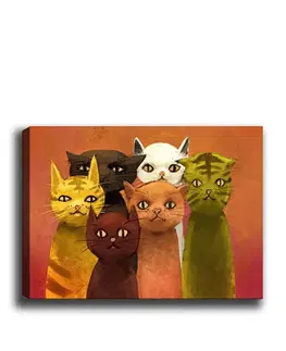Obrazy Wallity Obraz na plátně Cat family 50x70 cm