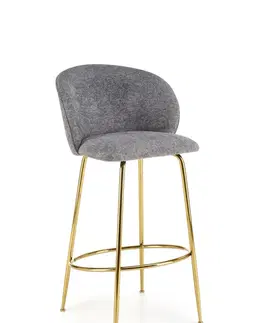 Barové židle HALMAR Barová židle H116 šedá/zlatá