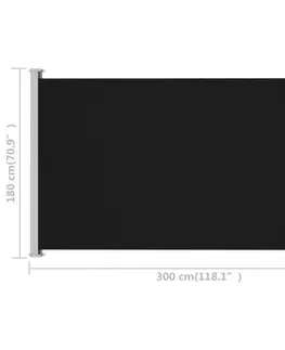Markýzy Zatahovací boční markýza 160x600 cm Dekorhome Černá