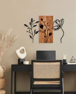 Nástěnné dekorace Nástěnná dekorace dřevo LUČNÍ KVÍTÍ 86 x 58 cm