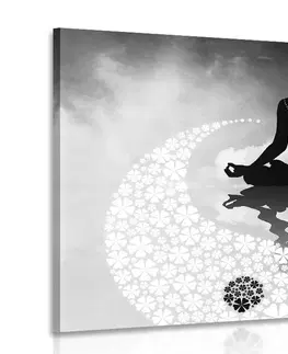 Černobílé obrazy Obraz jin a jang jóga v černobílém provedení