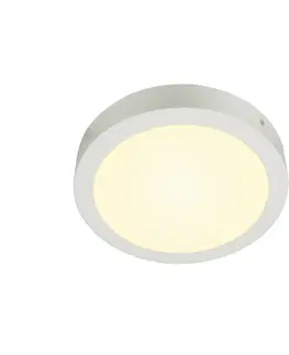 Klasická stropní svítidla SLV BIG WHITE SENSER 24 Indoor, stropní LED svítidlo kruhové, bílé, 3000K 1003016