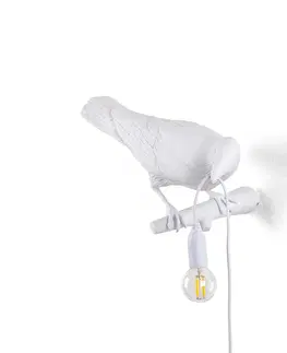 Venkovní designová světla SELETTI LED venkovní nástěnné světlo Bird Lamp pravé, bílá