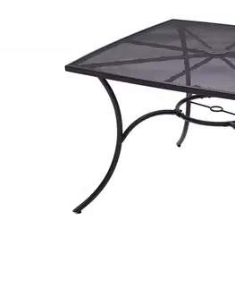 Zahradní stolky DEOKORK Kovový stůl QUADRA 100x100 cm (černá)