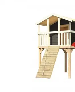 Dětské zahradní domky Dětské hřiště se skluzavkou Dekorhome Červená
