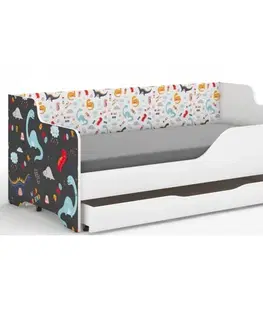 Dětské postele Dětská postel s dinosaury 160x80 cm
