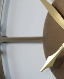 Nástěnné hodiny Kovové zlaté nástěnné hodiny vintage 80 cm