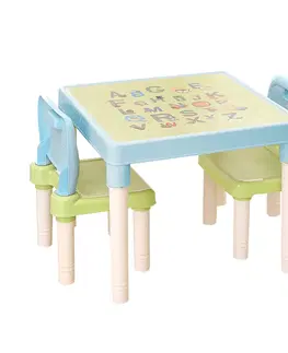 Dětské stoly a židle Dětský set BALTO 1+2 Tempo Kondela Světle růžová