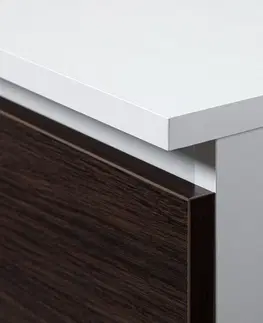 Psací stoly Ak furniture Rohový psací stůl B16 124 cm bílý/wenge pravý