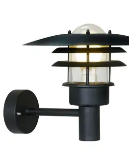 Moderní venkovní nástěnná svítidla NORDLUX venkovní nástěnné svítidlo Lonstrup 32 černá čirá 71411003