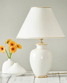 Stolní lampy austrolux Stolní lampa Giardino Craclee v bílé, Ø 40 cm