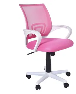 Kancelářské židle TZB Kancelářská židle Bianco bílo-růžová
