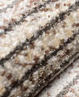 Moderní koberce Moderní koberec v hnědých odstínech s tenkými proužky