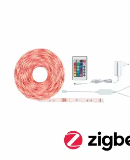 LED pásky 12V PAULMANN SimpLED LED Strip Smart Home Zigbee RGB kompletní sada 5m 20W 30LEDs/m RGB 24VA 705.34