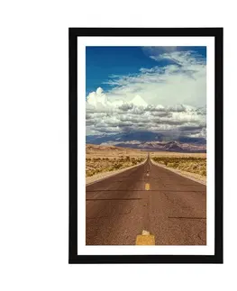 Příroda Plakát s paspartou cesta v poušti
