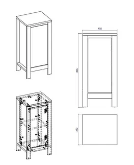 Koupelnový nábytek Comad Koupelnová skříňka nízká Classic 810 1D dub římský