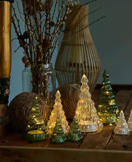 Vánoční vnitřní dekorace Sirius LED figurka Lucy, strom ze skla čirá/bílá 23,5cm