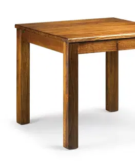 Designové a luxusní jídelní stoly Estila Luxusní jídelní stůl Star ze dřeva Mindi v přírodní hnědé barvě čtvercového tvaru 90cm