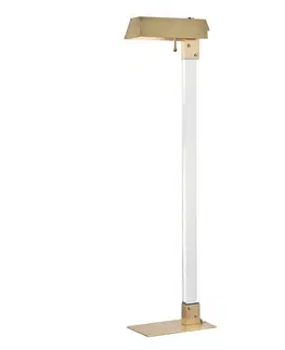 Designové stojací lampy HUDSON VALLEY stojací lampa HUNTS POINT ocel staromosaz E27 1x60W L1258-AGB-CE