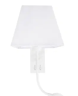 LED nástěnná svítidla Nova Luce Elegantní nástěnná lampa Valencia s LED diodou na flexibilním rameni - 40 W / 3 W LED, bílá NV 8127401