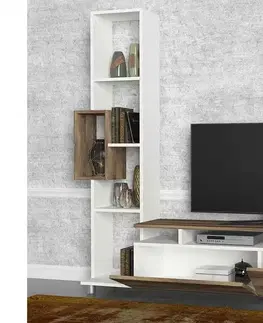 TV stolky Sofahouse Designový TV stolek Faysal 160 cm ořech bílý