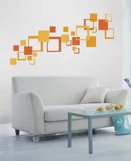 Nálepky Dekorační nálepky na stěnu oranžové čtverce