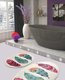 Koupelnové předložky L'essentiel Sada 2 kusů koupelnových předložek Feather vícebarevná