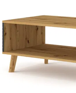 Konferenční stolky Konfereční stolek LUXI 90x60, dub artisan/čený mat