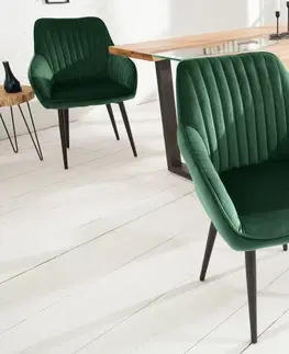 Designové a luxusní křesla do pracovny a kanceláře Estila Retro stylové křeslo Null 84cm zelené s područkami