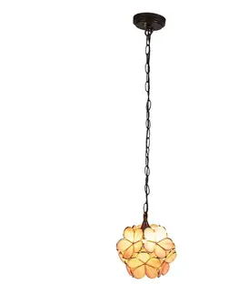 Závěsná světla Clayre&Eef Závěsné světlo 5LL-6093 ve stylu Tiffany, růžová