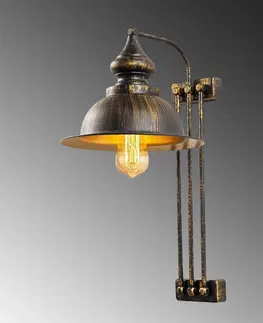 Svítidla Opviq Nástěnná lampa Saglam III mosaz