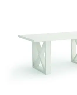 Designové a luxusní jídelní stoly Estila Luxusní moderní jídelní stůl Cerdena z masivu s překříženýma nohama 180cm